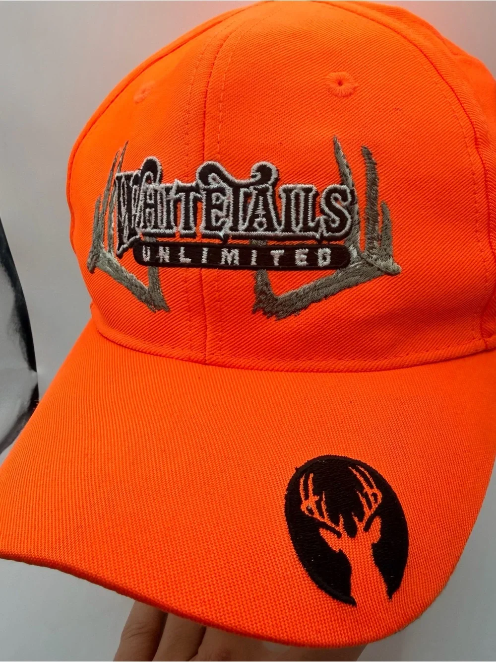 Vintage Whitetails Unlimited Hat Blaze Orange Hunting Safety Cap Adjustable